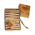 Tan Map Style Travel Backgammon Set